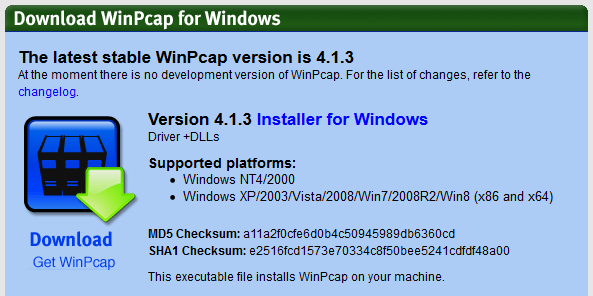 Winpcap 4.1.3 download windows 10 64 bit